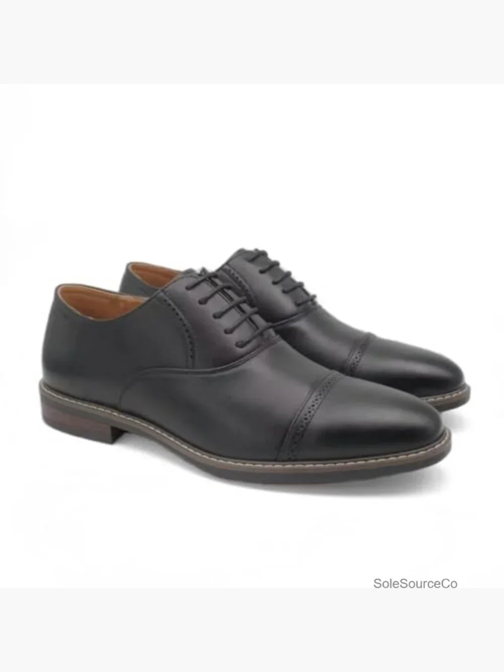 Men's Cap Toe Oxford Dress Shoes Brogue Lace Up